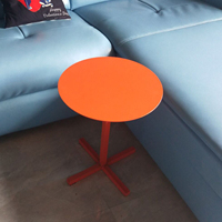 Table basse ronde pliante noire en métal moderne Petite table d'appoint ronde bon marché pour le salon