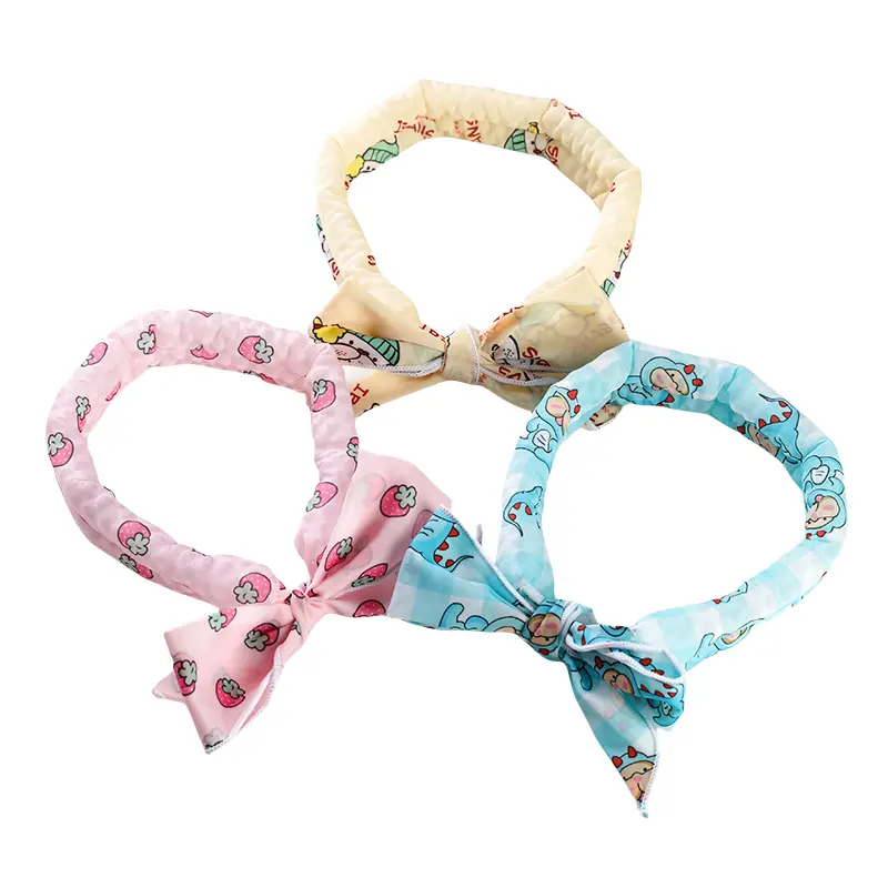 Pet Băng Khăn làm mát khăn cho mùa hè nóng Headband mèo dây đeo cổ con chó lụa với nhiệt làm giảm làm mát khăn