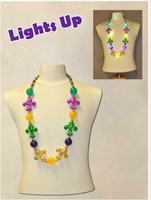 Gloeiende Feestversieringen Led Light Up Fleur De Lis Ketting Mari Gras Kralen Led Flitsende Party Ketting