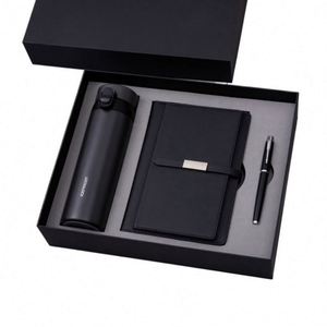 Brand Modern Simple Stainless Leather Insulated Pop-up Cup Business <b>Set</b> 052 China <b>Notebook</b> Festival Award Gift Box Custom Logo - Product Image 1