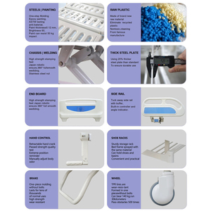 <span class=keywords><strong>Lit</strong></span> <span class=keywords><strong>d</strong></span>'hôpital manuel professionnel à 3 manivelles avec barrières latérales en ABS |   <span class=keywords><strong>Lit</strong></span> médical multifonctionnel pour les soins hospitaliers et à domicile |   Charge de 250 kg - Product Image 5
