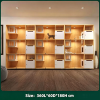 Villa modulaire pour chats en bois massif, cage multi-compartiments avec plateformes pour l'élevage et les services d'hébergement