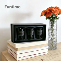 Ensemble de bougies parfumées en cire de soja naturelle, pot noir mat, étiquette dorée, coffret cadeau de luxe, artisanat fait main, aromathérapie, maison, intérieur, Diwali