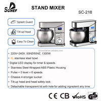 Mélangeur de cuisine multifonction en acier inoxydable 6L Mélangeur de pâte 3 en 1 Mélangeur électrique sur pied avec affichage numérique