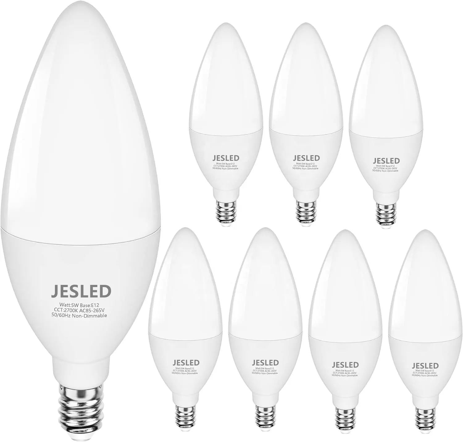 JEDLED E14Led電球小型LED燭台電球60W相当、B11 B35 C37シーリングファン電球タイプB形状シャンデリアETL