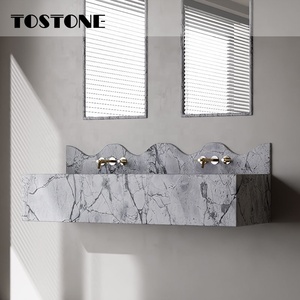 Tocador <span class=keywords><strong>de</strong></span> Mármol Elegante <span class=keywords><strong>con</strong></span> Vetas Grises Naturales <span class=keywords><strong>para</strong></span> <span class=keywords><strong>Colgar</strong></span> en la Pared, Ideal <span class=keywords><strong>para</strong></span> Hoteles <span class=keywords><strong>de</strong></span> Lujo, Apartamentos y Villas, Decoración <span class=keywords><strong>de</strong></span> Interiores <span class=keywords><strong>de</strong></span> Baños - Product Image 1