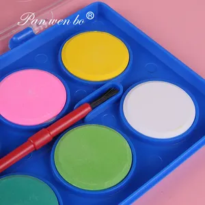 Pinturas de acuarela para niños ecológicos, juego de pintura de acuarela sólida creativa con pincel de agua