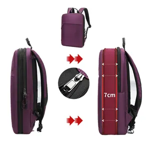ISO9001 mochila escolar personalizada de fábrica unissex mochila leve expansível para laptop slim
