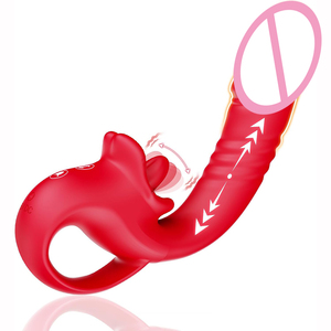 <span class=keywords><strong>Vibratore</strong></span> a 10 velocità con funzione di leccata e spinta, Dildo realistico 3 in 1 con massaggio del punto G, Giocattolo sessuale in silicone per donne e coppie - Product Image 6