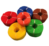 Corde de pêche HT PE à 3 brins, haute résistance, écologique, résistante à l'abrasion, bleu mélangé orange, haute ténacité, diamètre 3MM/4MM/5MM