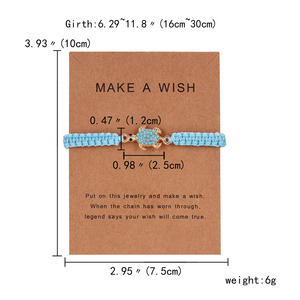 Best Seller Starfish Sea Turtle ippocampo Love bracciale animale bambino in corda intrecciata blu turchese - Product Image 5