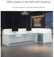 Comptoir de réception pour salon de beauté table de bureau moderne mobilier de bureau commercial bureau de réception pour hôtel avec lumière led