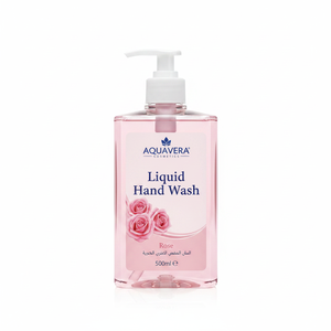 AquaVera 500 ml Savon liquide pour les mains à l'eau pure parfumée à la rose, ingrédients chimiques de qualité supérieure, certifié ISO/GMP - Product Image 2