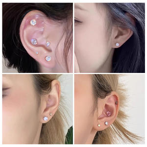 G23 टाइटेनियम क्लैव स्टड रंगीन cz zircon Labt कान लोब हेलिक्स ट्रेटस कार्टिलेज लिप पीरलिंग बॉडी क्लासिक शादी महान उपहार - Product Image 3