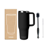 Logo personnalisé 40oz bouteille hydroélectrique en plein air voyage tasse en acier inoxydable 30oz 40oz extérieur bouteille thermique gobelet avec poignée et paille
