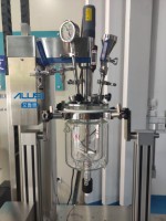 Réacteur en verre cosmétique, mélangeur homogénéisateur sous vide, émulsifiant, avec pompe à moteur, capacité 2L, chauffage électrique, SUS304/SUS316L