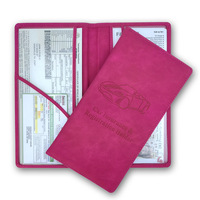 Carpeta de Documentos para Vehículo, Organizador de Documentos de Identificación y Licencia, Portadocumentos de Cuero para Registro de Automóvil y Tarjeta de Seguro
