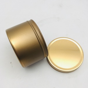 High Level Custom Metal Seamless Empty Matte Black Mini Tin Box Round Candle Tin Gold Candle 8OZ Jars Tins