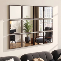 Miroir mural combiné pour salon, cadre en métal, fond de canapé, art mural suspendu