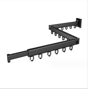 Séchoir à <span class=keywords><strong>linge</strong></span> mural pliable à double niveau en alliage d'aluminium, sans perçage, rétractable à 360°, pour l'extérieur - Product Image 6