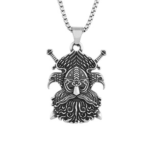 Yunnique – collier nordique en acier inoxydable pour hommes, pendentif épée d'aigle Viking, bijoux cadeau, chaîne en acier titane simple face, 60cm - Product Image 5