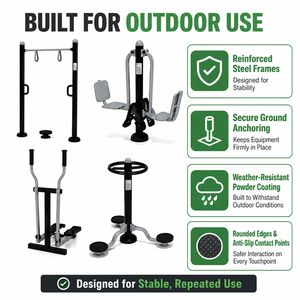 Machine de musculation de poitrine robuste en acier inoxydable avec logo personnalisé pour l'extérieur, idéale pour les parcs et les personnes âgées communautaires - Product Image 2