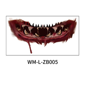 Autocollant de tatouage temporaire 3D étanche <span class=keywords><strong>Thriller</strong></span> Lip DIY Halloween Horror Big Mouth Face Decoration - Product Image 5