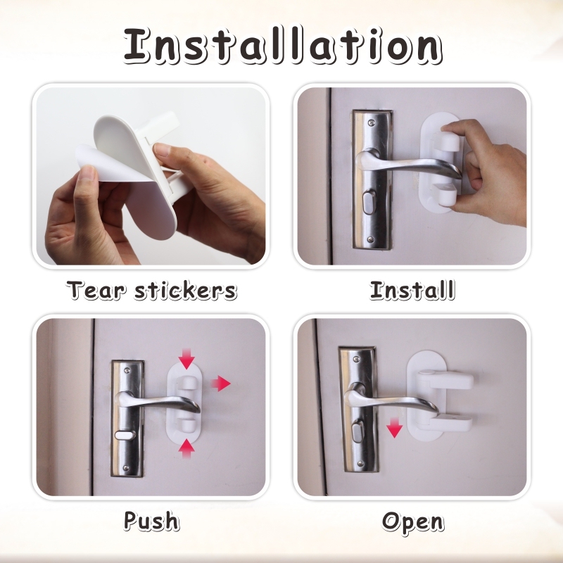 Prodigy DB002 90 Degree Rotation Baby Door Lock Drill-free 3M Adhesive Child Door Lock Baby Safety Door Lever Lock · image 6