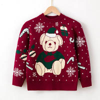 Pull d'hiver personnalisable pour garçons filles Pull en tricot jacquard de Noël avec motif animal Style décontracté pour l'Europe et l'Amérique