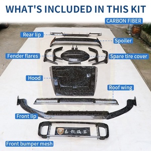 ชุดแต่ง Bra-b G900 สำหรับรถยนต์ Mercedes-Benz G-<span class=keywords><strong>Class</strong></span> W463a W464 G63 ปี 2018-2022 รุ่นปรับโฉม ประกอบด้วยสปอยเลอร์หลังคาด้านหน้า ดิฟฟิวเซอร์หลัง และชุดแต่งท่อไอเสีย - Product Image 5