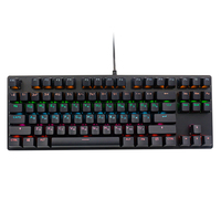 Disposition russe clavier mécanique boîte personnalisée Logo langue commutateur LED rvb 87 touches clavier de jeu mécanique pour bureau