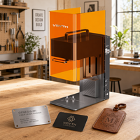 Máquina de grabado y marcado láser dual 2W 10W 105x105mm Mini de escritorio con puerta de seguridad y filtro de aire para metal, plástico y cuero
