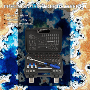 Clé dynamométrique préréglée réglable de haute précision à entraînement 1/4 po, en acier au chrome-vanadium chromé, capacité 24 Nm, kit d'outils OEM DIY pour - Product Image 2