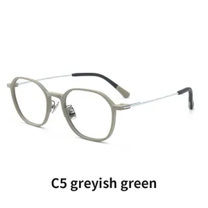 VisualMate Hot Sale Fashion Optical Reading Glasses Frame Titanium Temple Spectacle Frames For Female