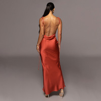Robe Longue D'Été 2023 en Satin de Soie Sexy, Robe Maxi Élégante pour Femmes, Robe de Soirée sans Dos Moulante pour Club