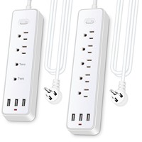 Rallonges électriques, multiprises industrielles américaines 10A 2000W avec 5 prises, 3 ports USB (5V 2.4A), protection contre les surtensions