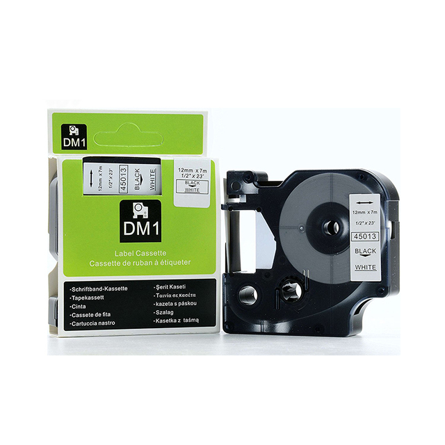 Black on White 12MM Dymo D1 45013 Label Printer Cartridge Compatible LabelManager Printer