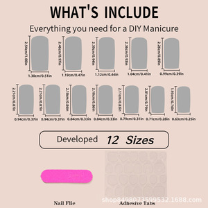 Armadura llevada a mano transfronteriza, venta al por mayor, 24 Uds., piezas largas para uñas, lazo de amor, patrón de corazón, cubierta completa francesa, uñas postizas para dedo - Product Image 4