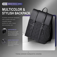 Mochila de Viaje para Portátil, Impermeable, Reflectante, con Logotipo Personalizado, Diseño Geométrico, Gran Capacidad