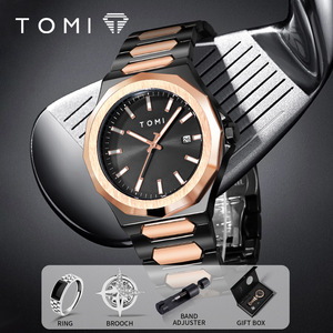 นาฬิกาควอตซ์ธุรกิจสำหรับผู้ชาย <span class=keywords><strong>Tomi</strong></span> T301 ตัวเรือนโลหะผสมสังกะสี สายโลหะผสม หน้าปัดแบบเข็ม แสดงเวลา  กันน้ำ 20 เมตร เรืองแสง ดีไซน์เรียบง่าย - Product Image 4