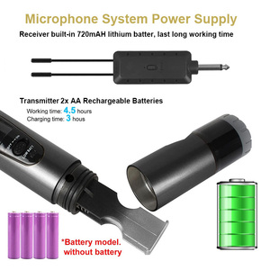 Hot Sales Dual Channel Karaoke <b>Microphone</b> System UHF <b>Wireless</b> Handheld Dynamic Mic for Parties and Church Metal Material - Product Image 3