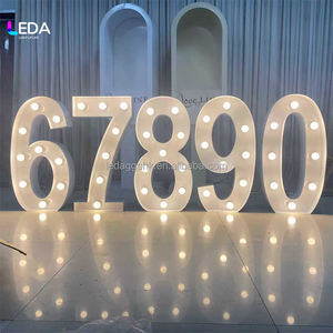LEDA Letras y Números Metálicos Iluminados LED Personalizados con Transformador para Eventos, Centros Comerciales y Decoración de Fiestas de Cumpleaños - Product Image 2