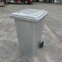 Conteneur à déchets métallique extérieur en acier galvanisé à chaud de 240 L avec couvercle pour la collecte des ordures municipales, directement de l'usine