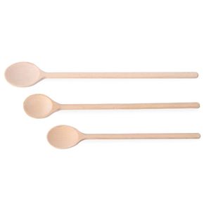 Ensemble de 3 cuillères en bois HENDI de différentes tailles (L) 475 mm, équipement de cuisine professionnel - Product Image 1