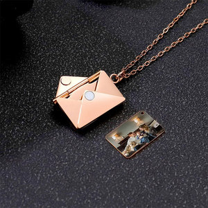 Custom wholesale 316L Stainless Steel 14k 18k Gold Plated Picture Photo Pendant <b>Locket</b> Envelope Jewelry Necklace for <b>Women</b> Men - Product Image 4