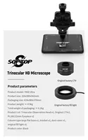 Soptop 7060X Ultra Sharp Image High Resolution Stereo Industrial PCB Repair Trinocular Microscope