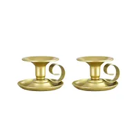 Centrotavola per matrimoni candeliere singolo in metallo portacandele in argento affusolato dorato
