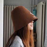 Chapeau de sauna en feutre de laine unisexe, respirant, moulé sans couture, isolant thermiquement, avec logo brodé personnalisé, pour spa, hammam, banya