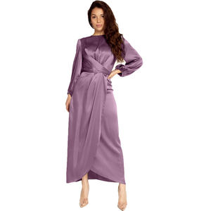 Populaire transfrontalier dubaï islamique soie saoudien arabe turc egypte prière ouverte femmes musulmanes Abaya Satin <span class=keywords><strong>Sexy</strong></span> Maxi robe vêtements - Product Image 1