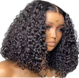 Perruques Courtes Bob Bouclées Kinky en <span class=keywords><strong>Cheveux</strong></span> Brésiliens Pas Chères avec Dentelle Frontale, Perruques Sans Colle HD en <span class=keywords><strong>Cheveux</strong></span> Remy pour Femmes Noires - Product Image 3